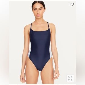 NWT J Crew Active Colorblock One Piece, Navy, 22